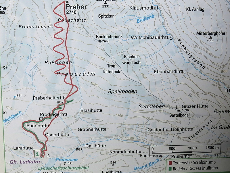 3. Mapka výstupu a sjezdu