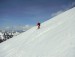 47. Ideální svah pro nás, skituristy - na povrchu již ne tak zmrzlý a sklon okolo 30 stupňů, Macík se ještě trochu bojí